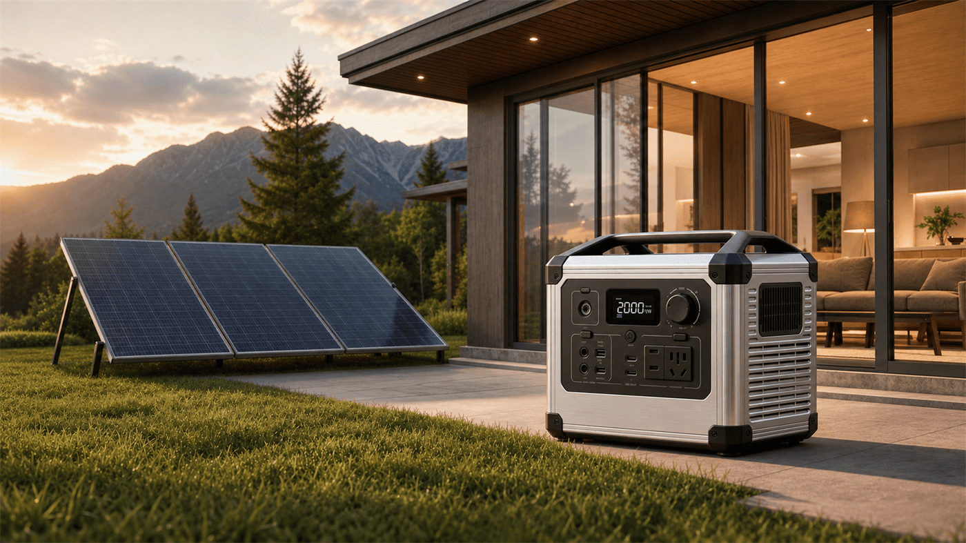 AURORA TECH portable energy system supporting a premium home and outdoor lifestyle