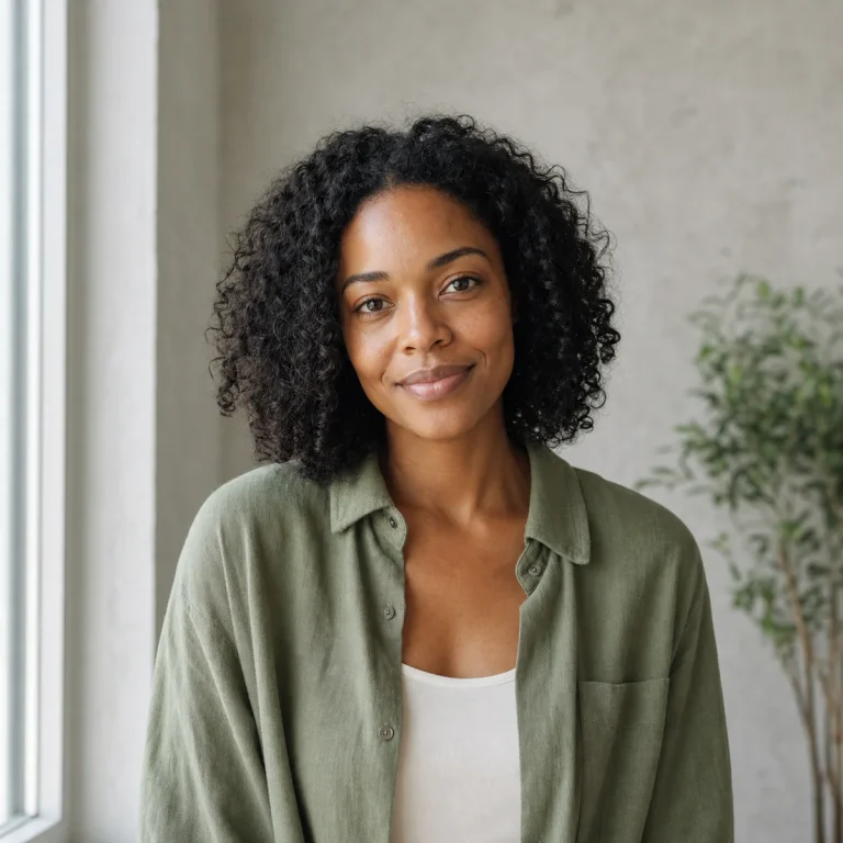 Woman in a bright modern home